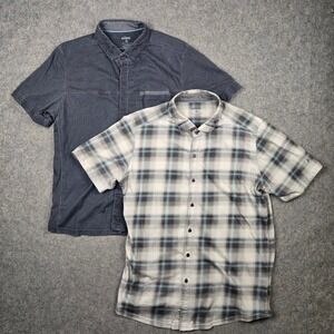 Kuhl Shirt Lot [2] Mens M Grey Plaid Short Sleeve Button Down Outdoors Gorpcore